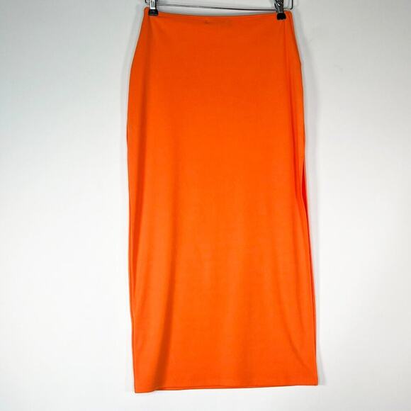 Hey Samy Tessa Orange Cropped Top & Midi Bodycon Two Piece Skirt Set NWT - Picture 10 of 16